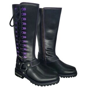 NWOT Dream Apparel Women's Harness Motorcycle Sz 7 Moto Goth Grunge Black Sexy